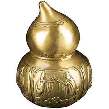 FengShui Brass Wu Lou Gourd with Chinese Eight Immortals Statue Home Desk Decor ZD043