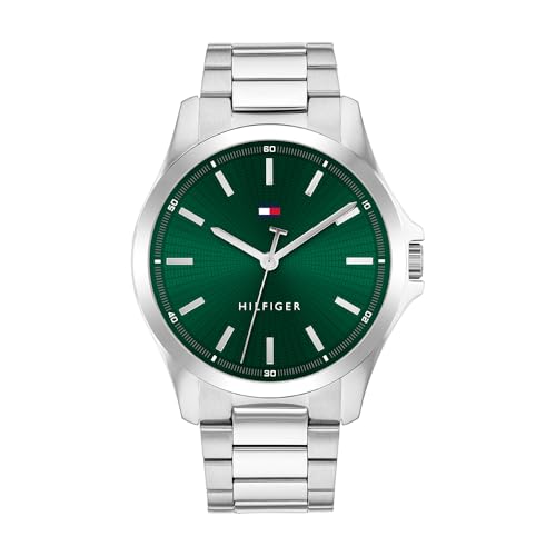 Orologio con Movimento al Quarzo a Tre Lancette da Uomo - Disponibile con cinturino in acciaio inossidabile o cinturino in pelle, Green