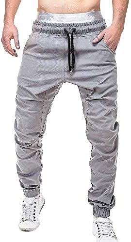 Deal Mens Pants, NewlyBlouW Solid Elastic Waist Jogging Sweatpants Slacks Casual Sport Baggy Pockets Trousers