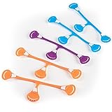 Snappi Cloth Diaper Fasteners - Pack of 5 (2 Orange, 2 Blue, 1 Purple) Bright Colors