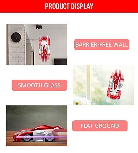 KINGBOT RC Cars for Kids Remote Control Car Toys Dual Mode 360° Rotating Stunt RC Car High Speed Vehicle with Led Lights Rechargeable Battery Best Gift for Boys Girls of Age 3-16 Years Old Red