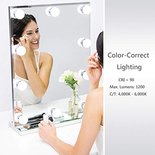 Waneway Hollywood Lighted Vanity Makeup Mirror with Bright LED Lights