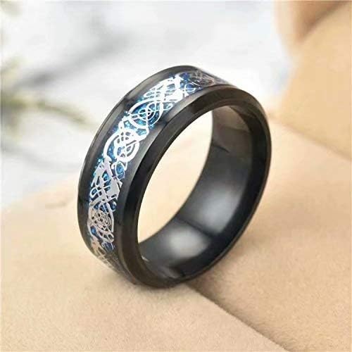 Men's Gold Dragon Scale Dragon Pattern Beveled Edges Celtic Rings Jewelry Wedding Band 10