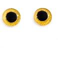 10mm Yellow Owl Glass Eyes Doll Irises for Art Polymer Clay Taxidermy Sculptures or Jewelry Making Set of 2