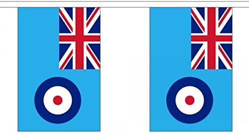 Flagtex RAF Ensign Rectangle Bunting, 9m with 30 Flags, Fabric for Indoor & Outdoor Use