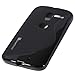 GreatShield Guardian S Series Slim Fit Wave Design TPU Case for Motorola Moto X 1st Generation Phone (Black)