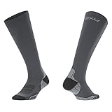 2XU Men's Compression Socks for Recovery, Titanium/Black, Large