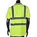 SHORFUNE High Visibility Polo Shirt with Reflective Strips, Yellow, ANSI/ISEA Standards, L