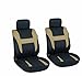 OxGord Car Seat Cover Flat Cloth Bucket Set for Car, Truck, Van, SUV - Black, Tan