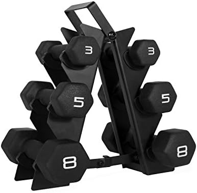 WF Athletic Supply Dumbbell Set with Storage Rack