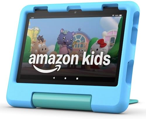 Amazon Fire HD 8 Kids tablet (newest model), ages 3-7. With bright 8" HD screen. Includes ad-free and exclusive content, parental controls and 13-hr battery, 32GB, Blue