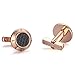 Caperci Men's Contemporary Round Carbon Fiber Tuxedo Shirt Cufflinks, Perfect Fathers Day Gifts for Dad