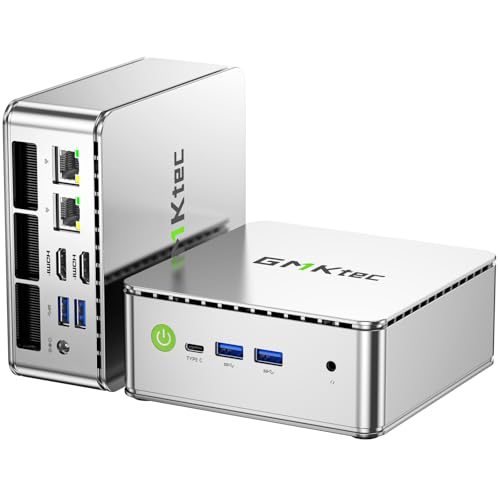 GMKtec Mini PC, G11 AMD Ryzen Embedded R2514 (Supera 4300U/N150), Mini Computer 16GB DDR4 RAM, 512GB PCIe M.2 SSD, Dual NIC 2.5GbE, USB-C, HDMI, Triple Display