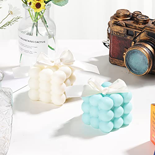 Onlyesh Silikon Blase Kerzen Form, DIY Kerze Formen Set mit 50Pcs Kerze Docht und 2 Dochthalter, für Duftkerze, Soja-Wachs, handgemachte Seife, geeignet für Anfänger