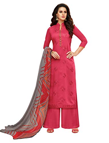 Royal Heaven Peach Color Embroidered Plazzo Salwar Suit for Women (XX-Large)