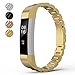 Replacement for Fitbit Alta HR Bands Adustable Steel Stainless Accessory Compatible Fitbit Alta Smartwatch Fitness Tracker Small Large for Men & Women Alta Wristbans (Gold)