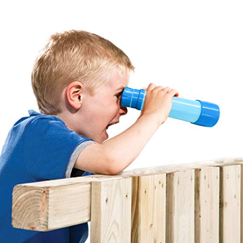 Luwint Portable Pocket Pirate Monocular Telescope - Retractable Educational Science Toys Spyglass for Kids Boys Girls Aged 3-6 Years Old (Light Blue/Blue)