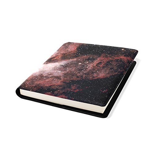 Black Star Stretchable Leather Book Covers Standard Size for Student Hardcover Textbooks Fits Up to 9x11-Inch for School Girls Boys Gift