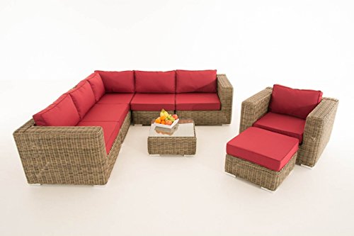 HomeStylist Polyrattan Gartengarnitur Monaco Rubinrot, Natura – Bild 3