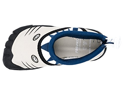 Fresko Toddler Shark Water Aqua Shoes with Toes, T1524, Navy, 8 M US Toddler