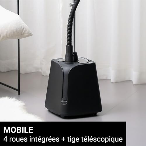SteamOne Steamer Vertical Steamer Black 1800W - Tank 1.8L | Vertical Steamer, 1800W, Tank 1.8L, Triple Thermal Protection Hose, Continuous Soft Steam, 4 Wheel Drive, H18B
