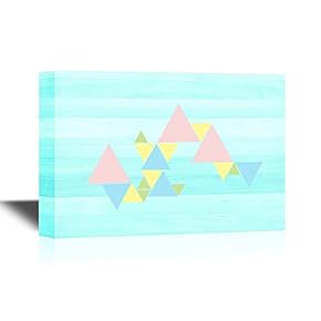 Canvas Wall Art - Colorful Triangles - Gallery Wrap Modern Home Art | Ready to Hang - 12x18 inches
