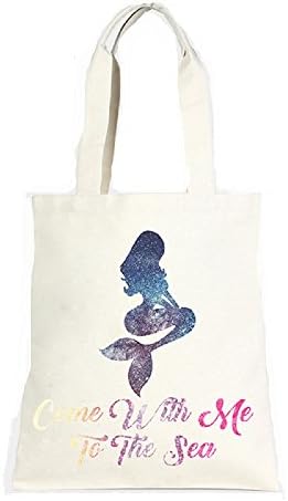 Women's Mermaid Cotton canvas eco shopper bag.