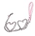 Goliton Dog Leash, Metal Pet Leash with Comfortable PU Leather Handle for Small and Medium Size Dogs 4 FT (Pink)