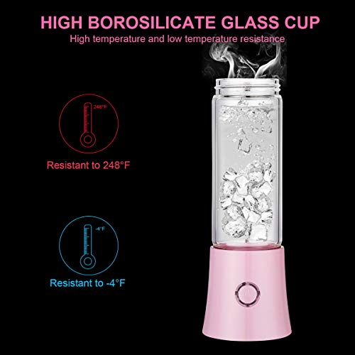 Portable Blender with 16 oz Travel Cup and Lid, USB Rechargeable Personal Smoothie Blender, Cordless Handheld Small Mini Single Serve Juicer Blender