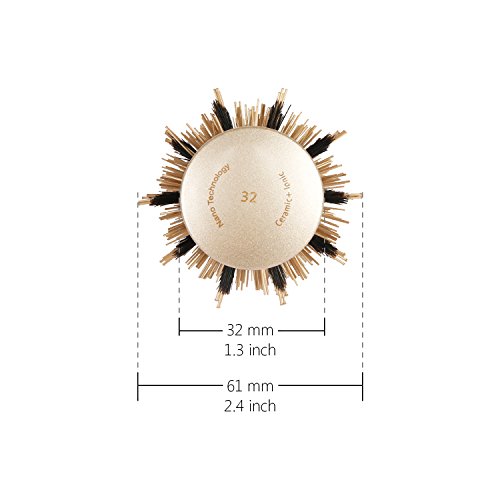 [Upgraded] SUPRENT Nano Thermal Ceramic & Ionic Round Barrel Hair Brush with Boar Bristle, Blowout Brush for Blow Drying, Curling &Straightening, Perfect Volume & Shine (2.4 Inch) - Thumbnail 6