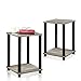 FURINNO Stylish End Table, French Oak Grey/Black,2-Pack (2-99800GYW)