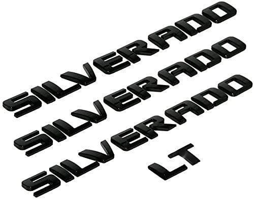 Photo 1 of 3D Raised and Strong Adhesive Decals Letters Compatible for 2012-2025 Silverado LT 1500 2500Hd 3500Hd (Gloss Black)
