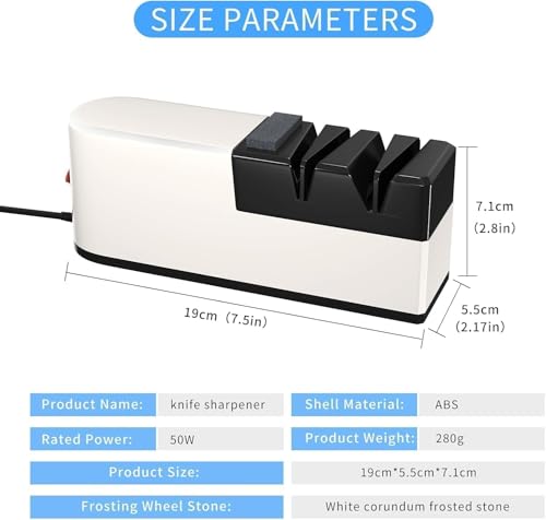 Electric Knife Sharpener, 5 in 1 Knife Sharpening System with Straight Blade, Professional Diamond Knife Sharpener for Rough Sharpening, Repair and Sharpening of Knives (QS1)