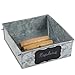 LifeSmart Wood USA Metal Napkin Holder-Galvanized Steel-Perfect Wooden Handles-Ideal for Indoor or Outdoor Use-Bonus Chalkboard L, one size, Silver