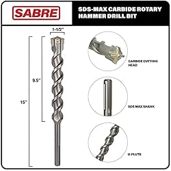 Sabre Tools - 1-1/2 Inch x 15 Inch SDS MAX Rotary