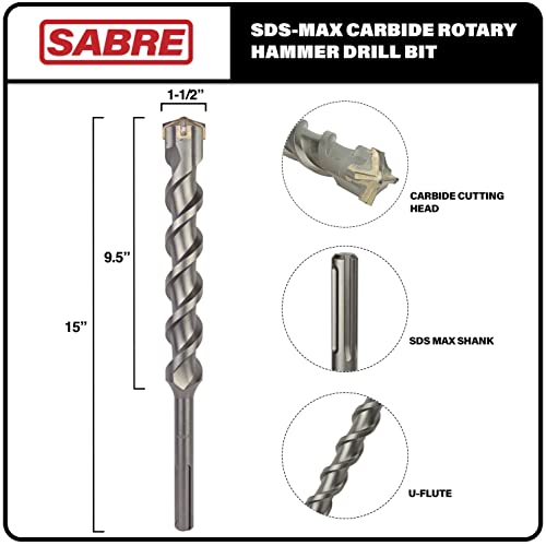 Sabre Tools - 1-1/2 Inch x 15 Inch SDS MAX Rotary