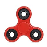 Hand Spinner Toy - Reliatronic Portable Tri-Spinner - Perfect for ADHD, Anxiety and Stress Relief - Suitable for Adults and Kids, Red