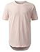URBANCREWS Mens Hipster Hip Hop Lightweight Longline Crewneck T-shirt