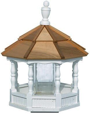 Amazon Com Large White Birdfeeder With Spindles And Cedar Roof