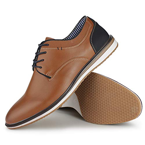 MERRYLAND Men's Business Casual Oxford Shoes,Tan PU, 7 M US Pricepulse
