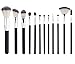 12 Pieces Makeup Brushes Set Premium Synthetic Hair Kabuki Makeup Brush Set Foundation Blending Blush Concealer Eye Face Liquid Powder Cream Cosmetics Brush Kit With Bag