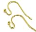 50pcs Hypoallergenic Dangle Ear Wire Ball Dot French Earring Hooks 20mm (wire ~21GA) Gold Plated Brass Earrings Making CF206-G