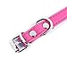 haoricu Pet Collars, Knit Bowknot Adjustable PU Leather Dog Puppy Necklace (Pink)