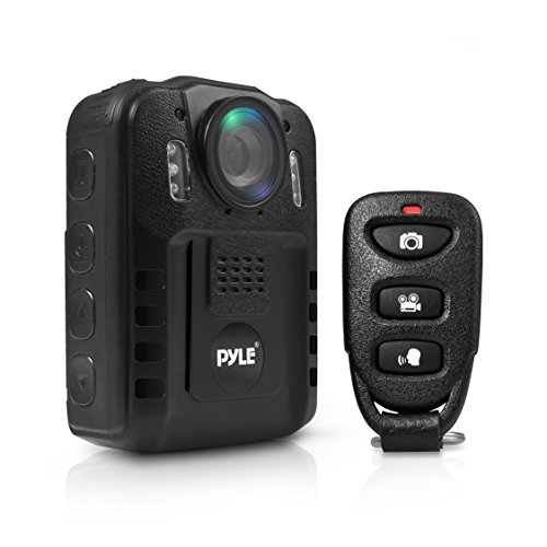 Pyle PPBCM9 Compact Portable HD 1080p 8MP Body Police Camera IR Night Vision LCD Display 16gb Internal Memory