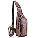 Men's Sling Bag Leather Chest Shoulder Backpack Cross Body Anti Theft Travel School,Rswsp,KA012BR