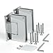 SUNNY SHOWER SH-CH 1 Pair (2 Hinges) Frameless Pivot Shower Door Hinge, 90 Degree Wall-to-Glass, Stainless Steel Polished, Chrome