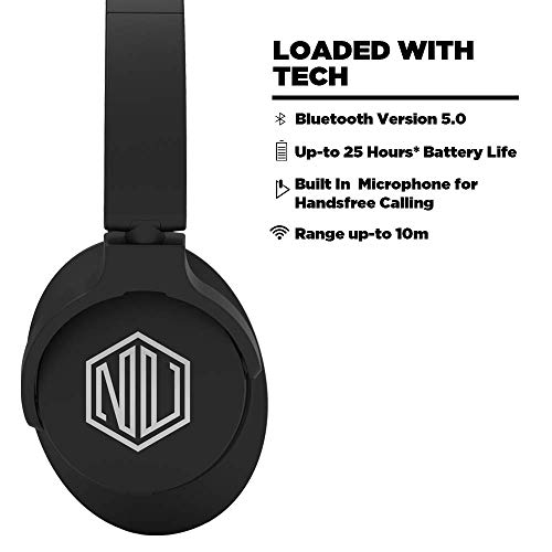 Nu Republic Starboy 3 Wireless Headphones with Extra bass Mode, Extra Memory Foam in Ear-Cups and Headband, 25 Hours Bat