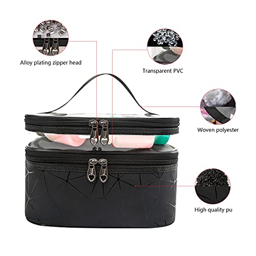 Amazon Brand-Eono Women Travel Makeup Bag Diamond Lattice Cosmetic Bag Make up Case Organizer for Girls