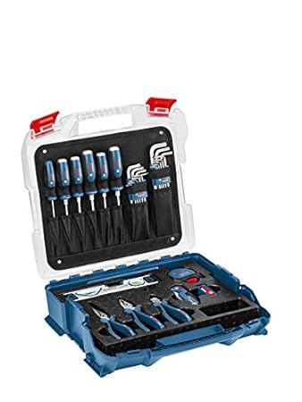 Bosch Professional Profi Handwerker-Set (Schraubendreher, Zangen, Maßband, Wasserwaage, Klappmesser, weitere 19 Teile, in L-C