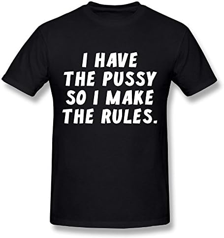 JIAYOUXIAOQI Printed Short Sleeve T-shirt White-I Have Pussy I Make Rules Personality